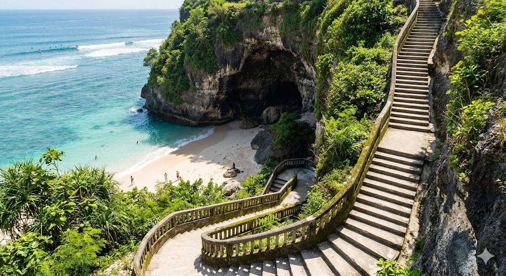 Green Bowl Beach Bali: Pantai Privat di Balik Ratusan Anak Tangga
